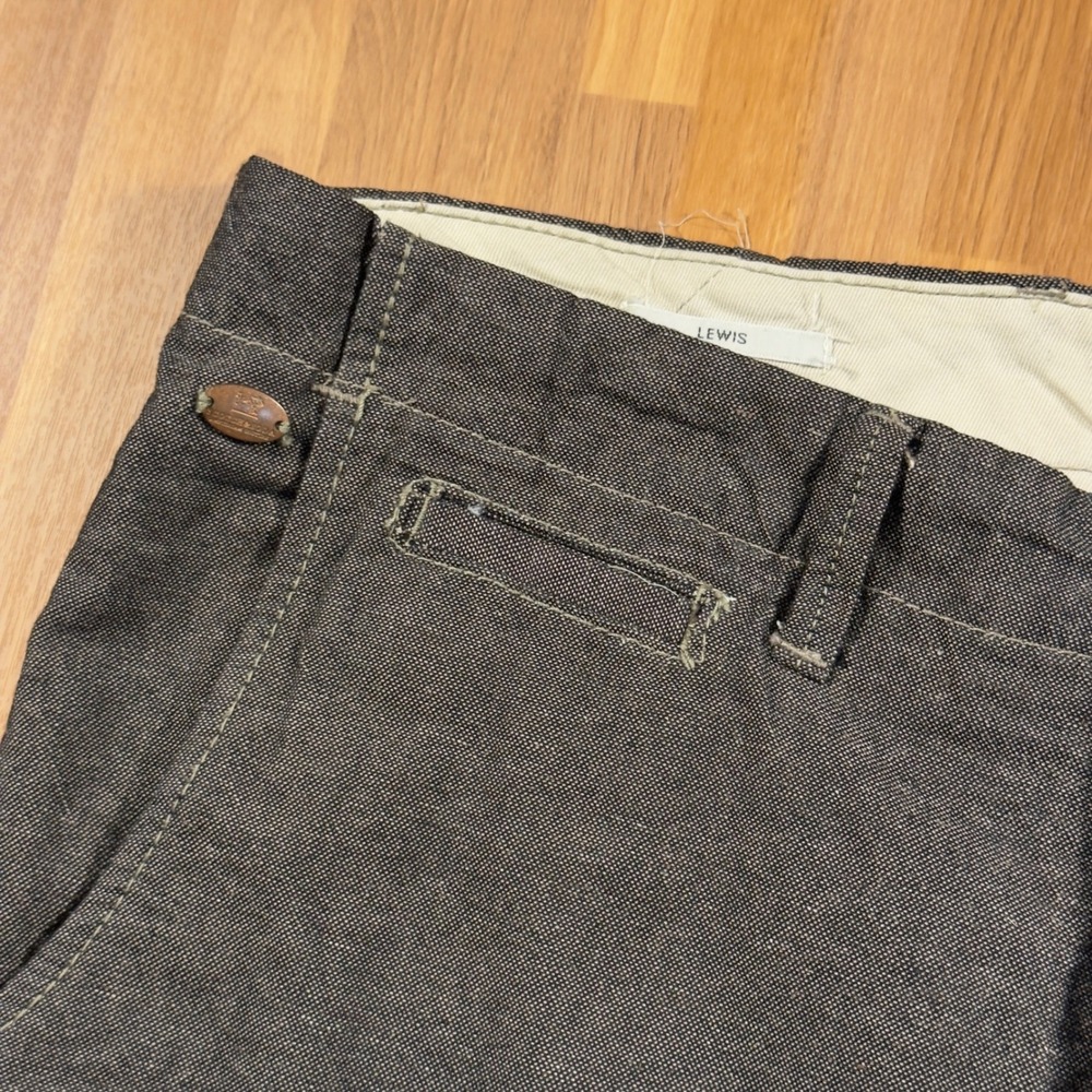 Scotch & Soda Lewis Slim Fit Trousers Mens 32x34 Charcoal Grey Textured Pants - Picture 3 of 13
